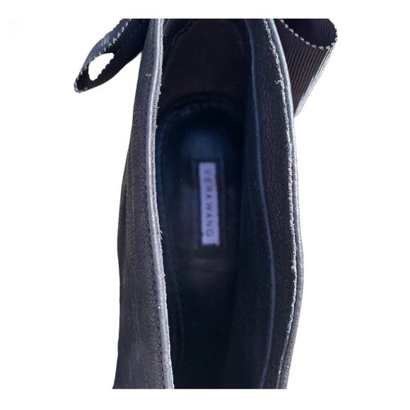 Vera Wang Shoes Royce Bow Back Leather Stiletto Peep Toe Ankle Bootie 9M y2K - Picture 10 of 11